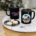 Shoreline Retreat Black Ceramic Mug — 11 oz