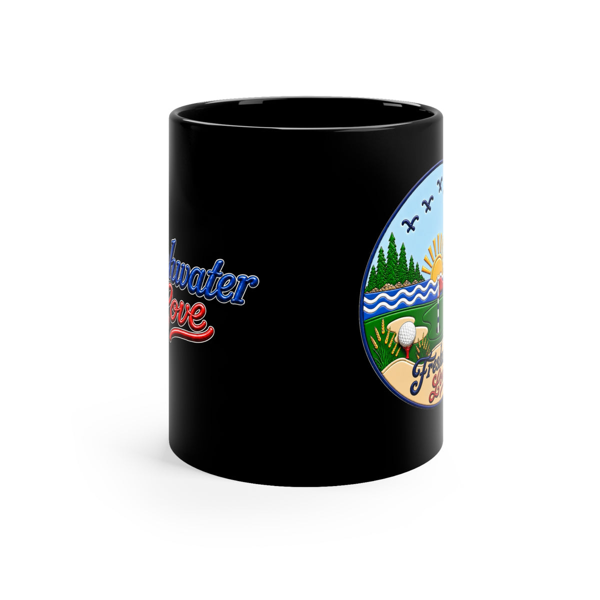 Morning Tee Black Ceramic Mug — 11 oz