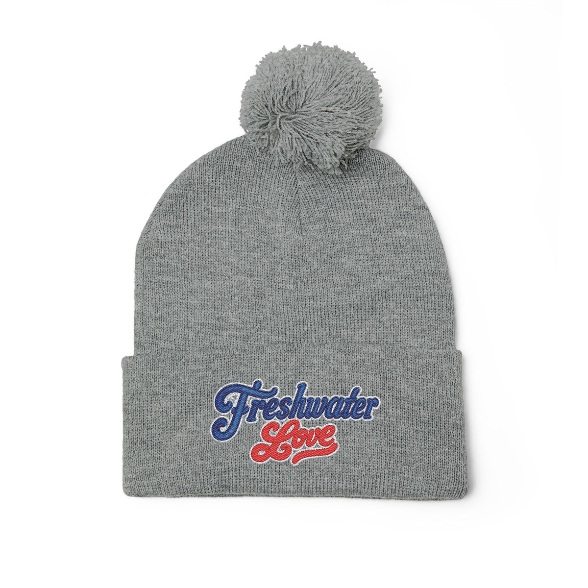 Signature Script Embroidered Pom-Pom Knit Cap