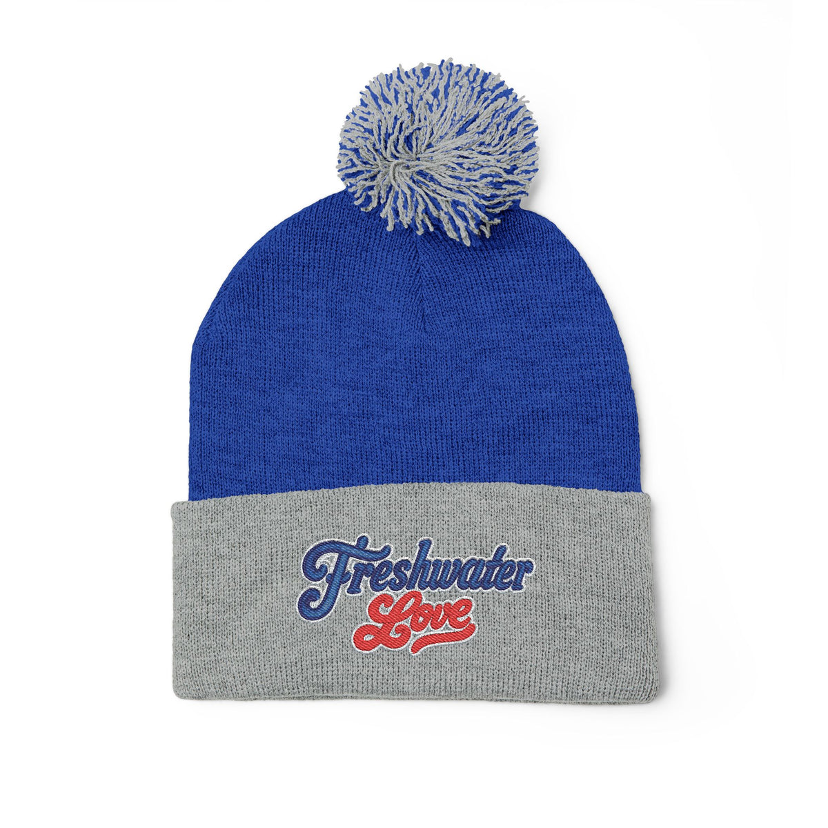 Signature Script Embroidered Pom-Pom Knit Cap