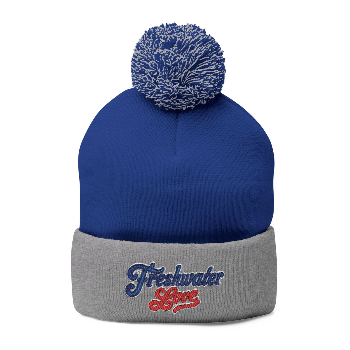Signature Script Embroidered Pom-Pom Knit Cap