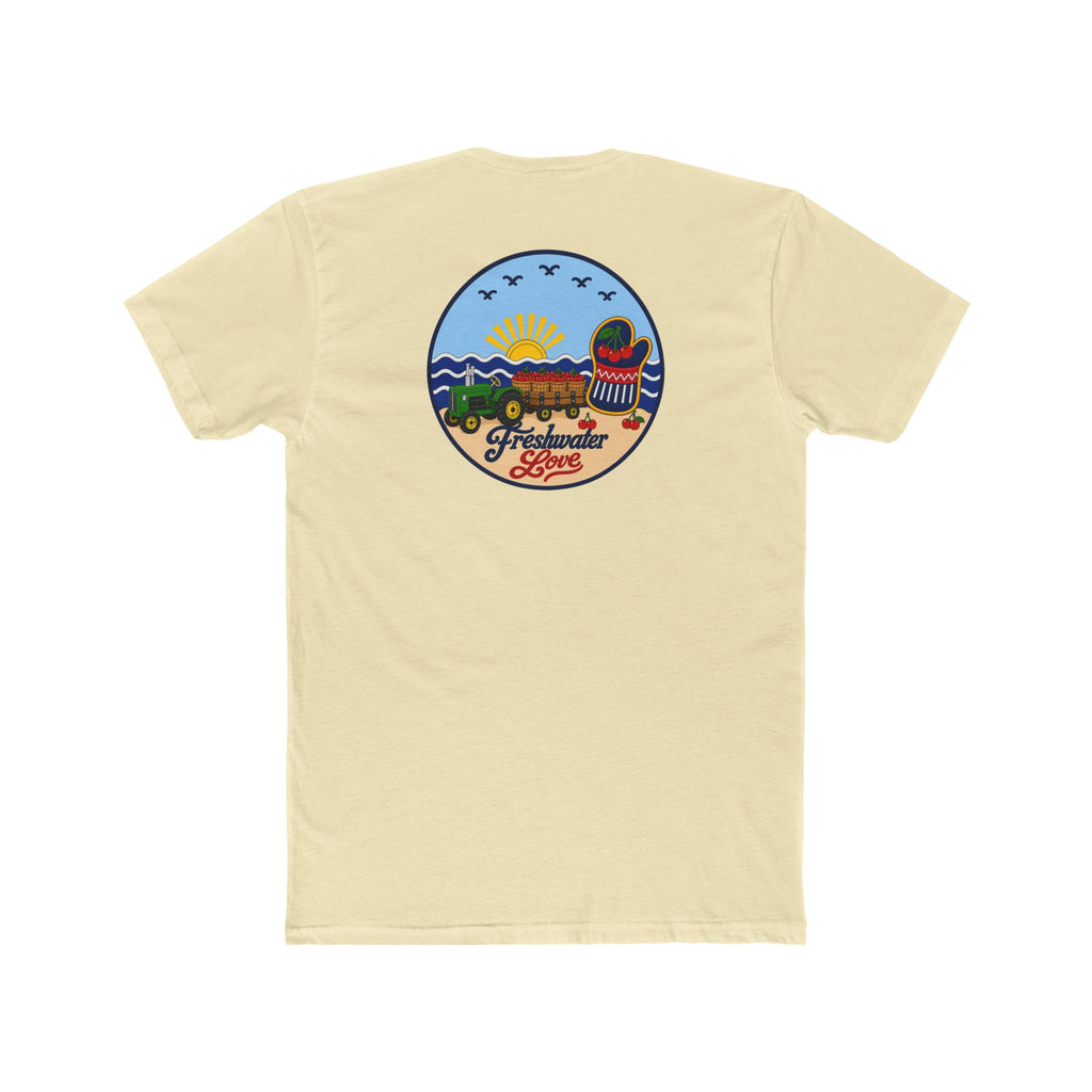 Cherry Harvest Tractor & Wagon Logo Tee — Front & Back