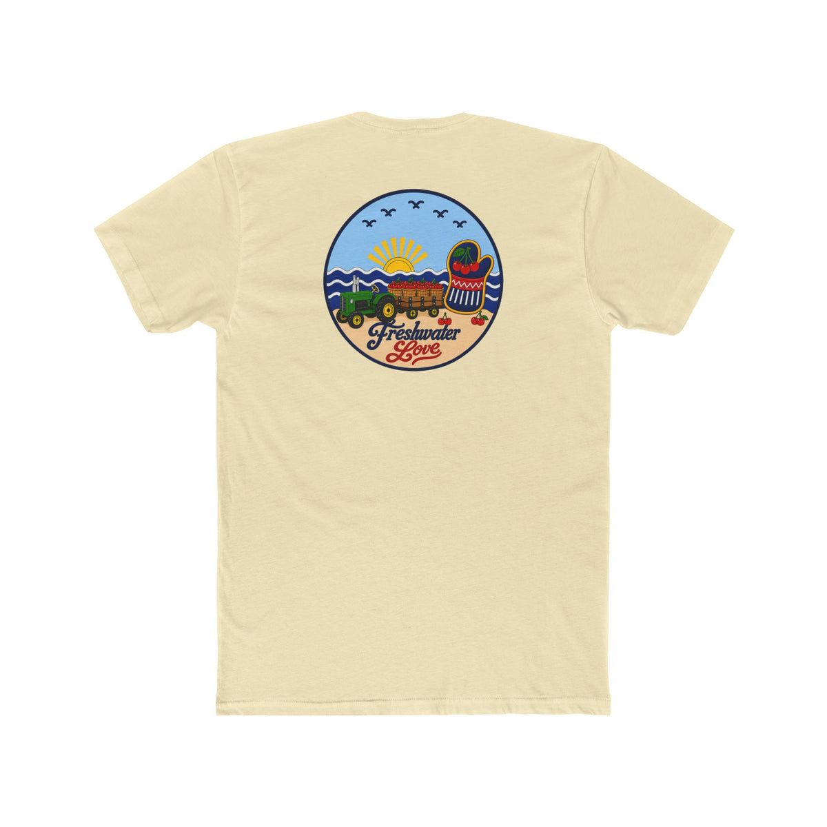 Cherry Harvest Tractor & Wagon Logo Tee — Front & Back