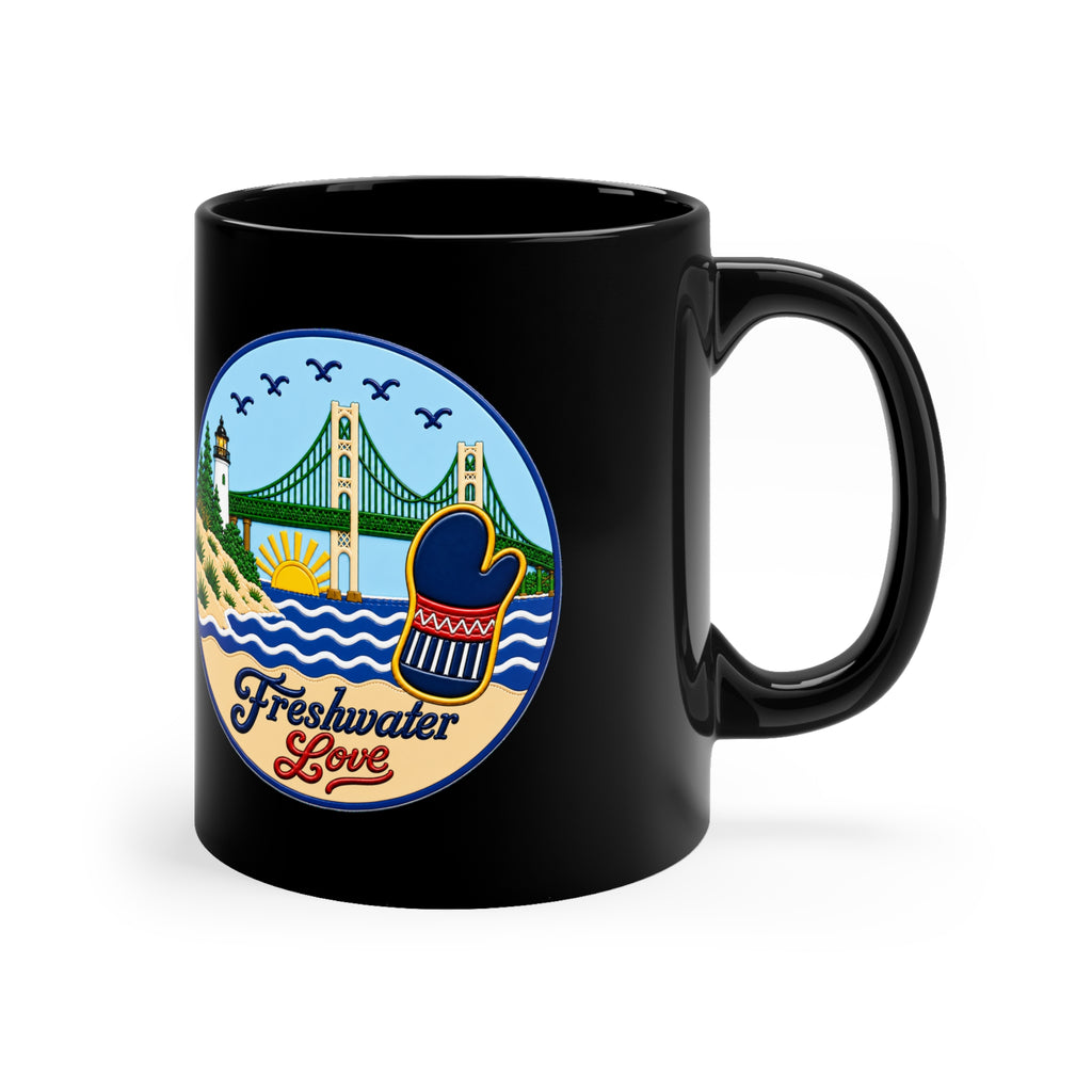 Straits Passage Black Ceramic Mug — 11 oz