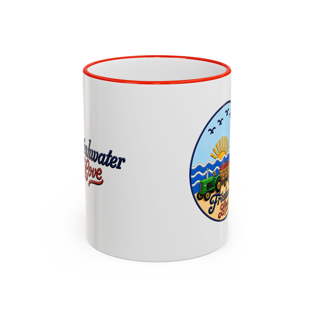 Cherry Harvest Tractor & Wagon Ceramic Mug — 11 oz