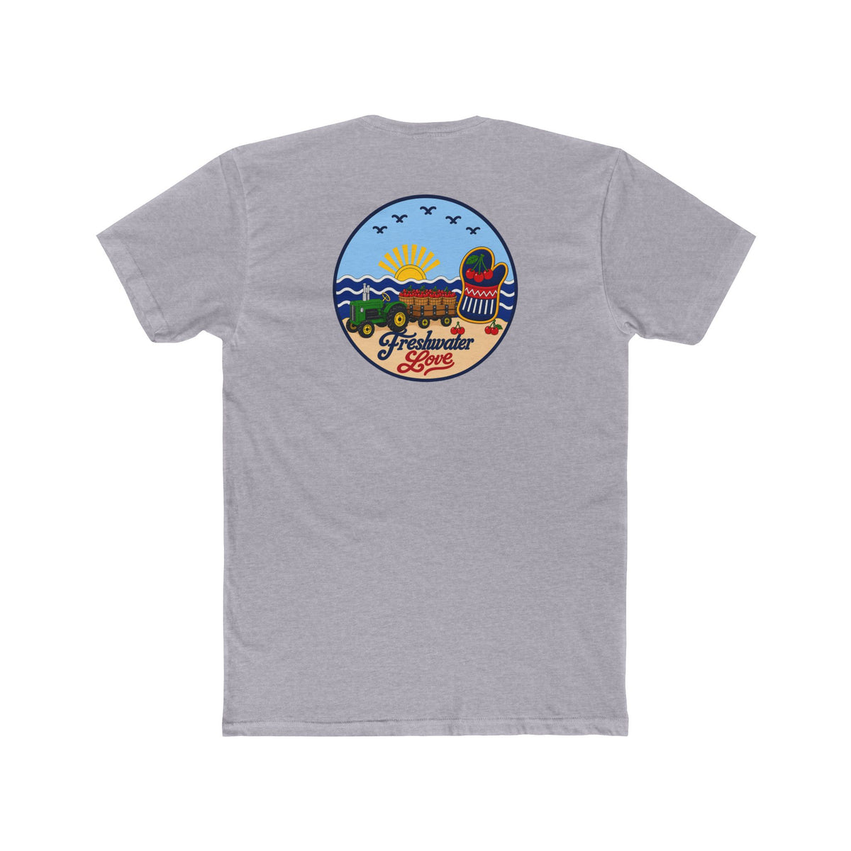 Cherry Harvest Tractor & Wagon Logo Tee — Front & Back