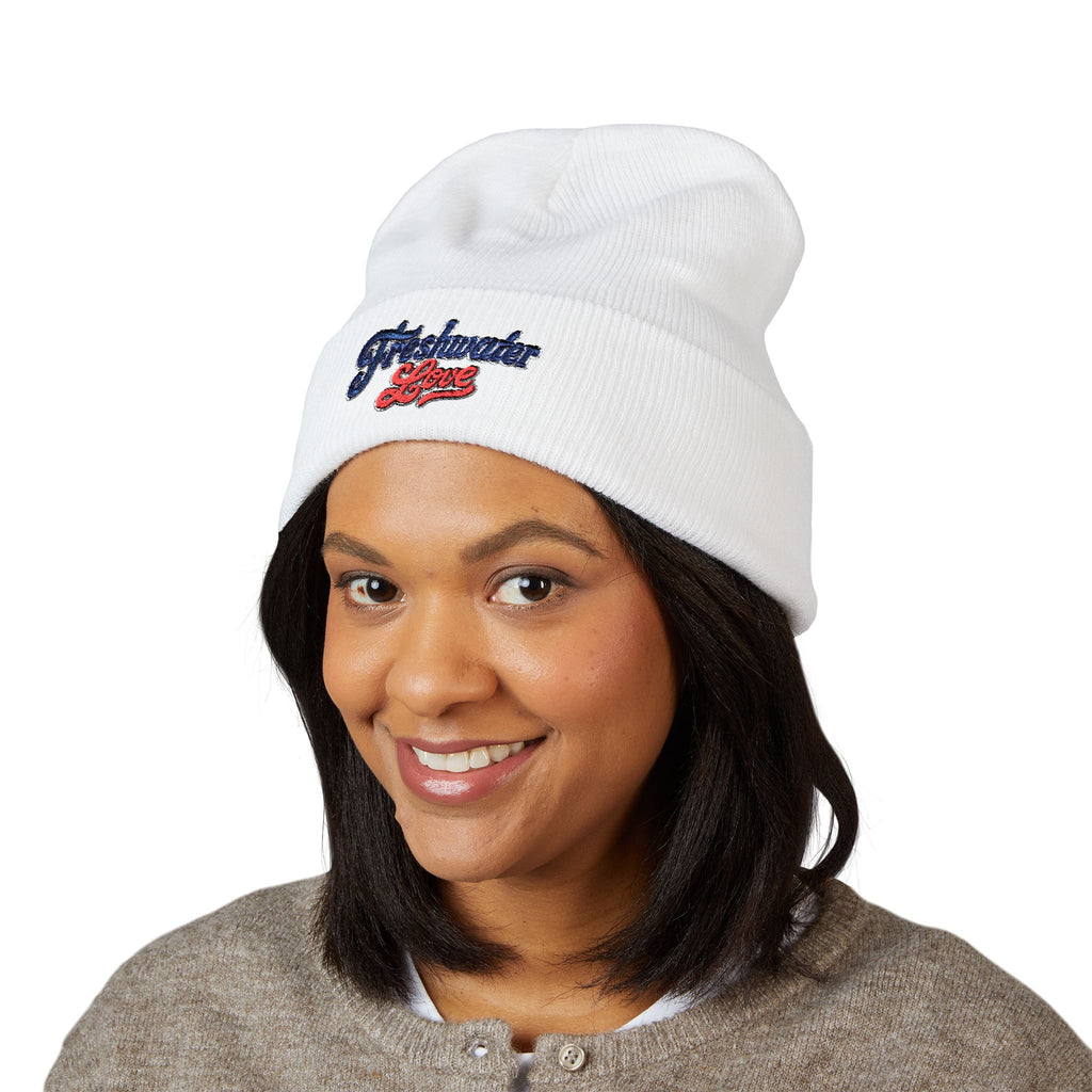 Signature Script Embroidered Cuffed Beanie