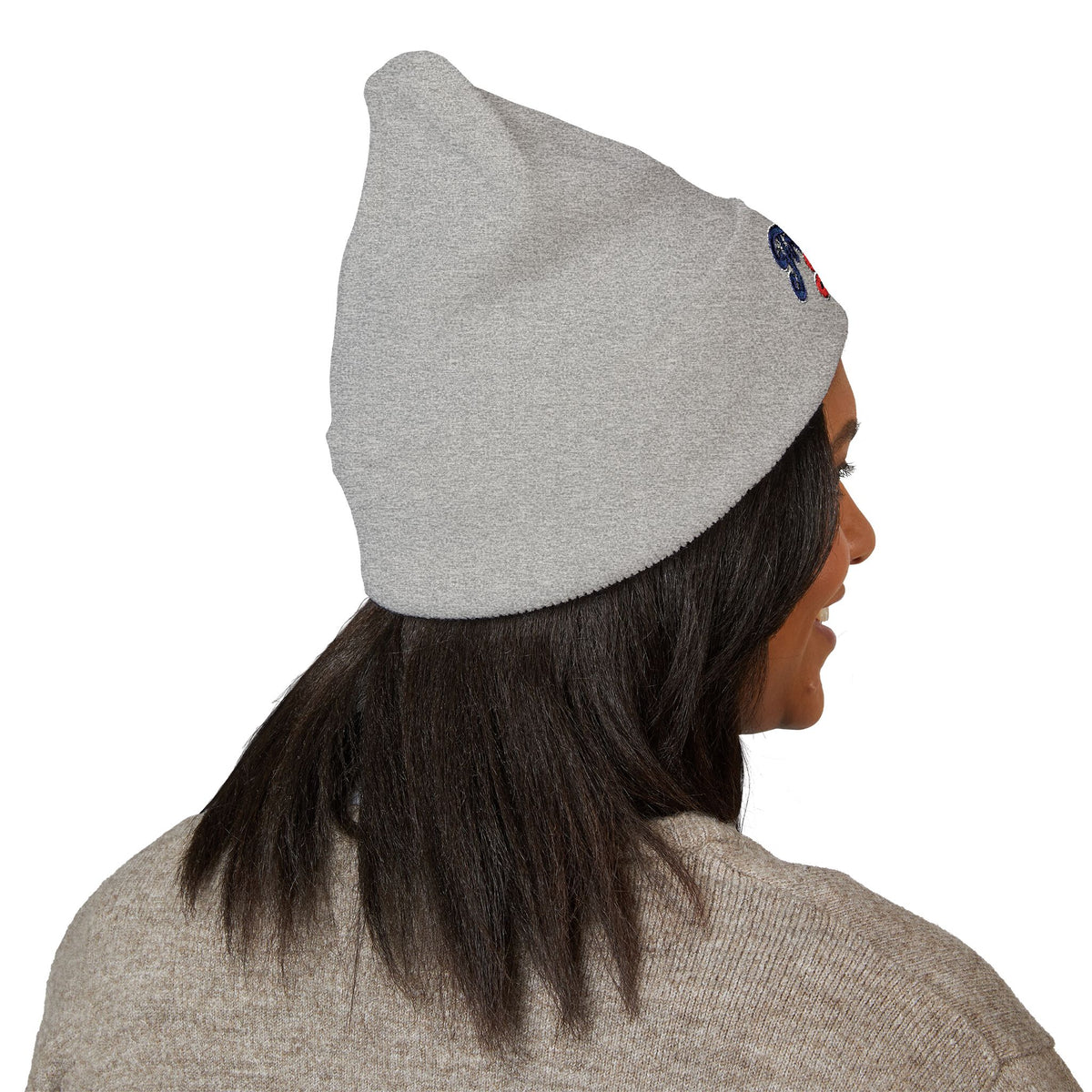 Signature Script Embroidered Cuffed Beanie