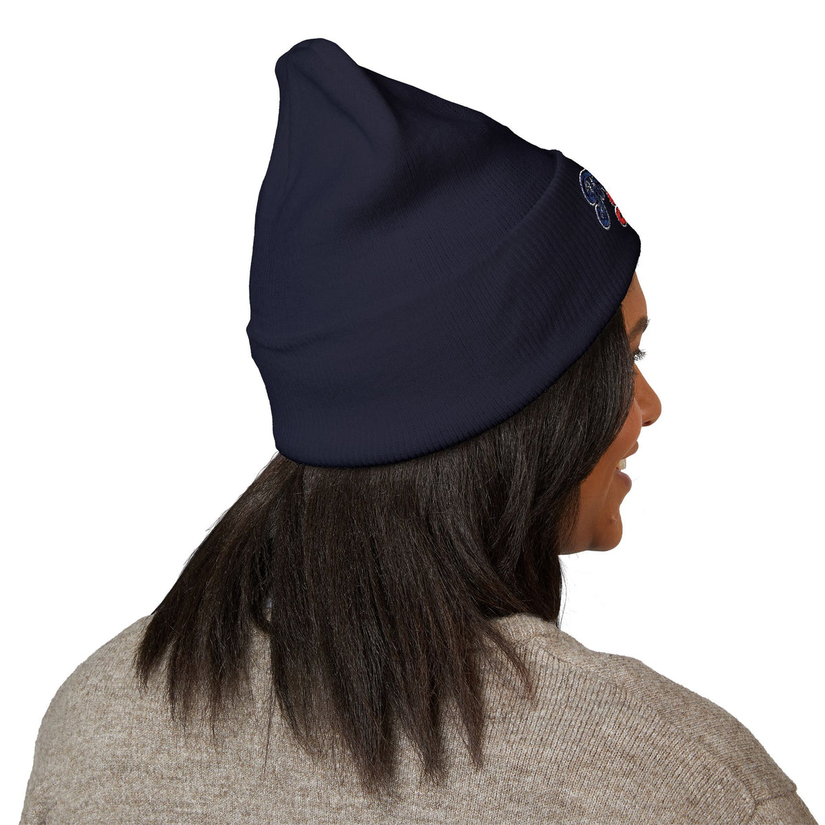 Signature Script Embroidered Cuffed Beanie