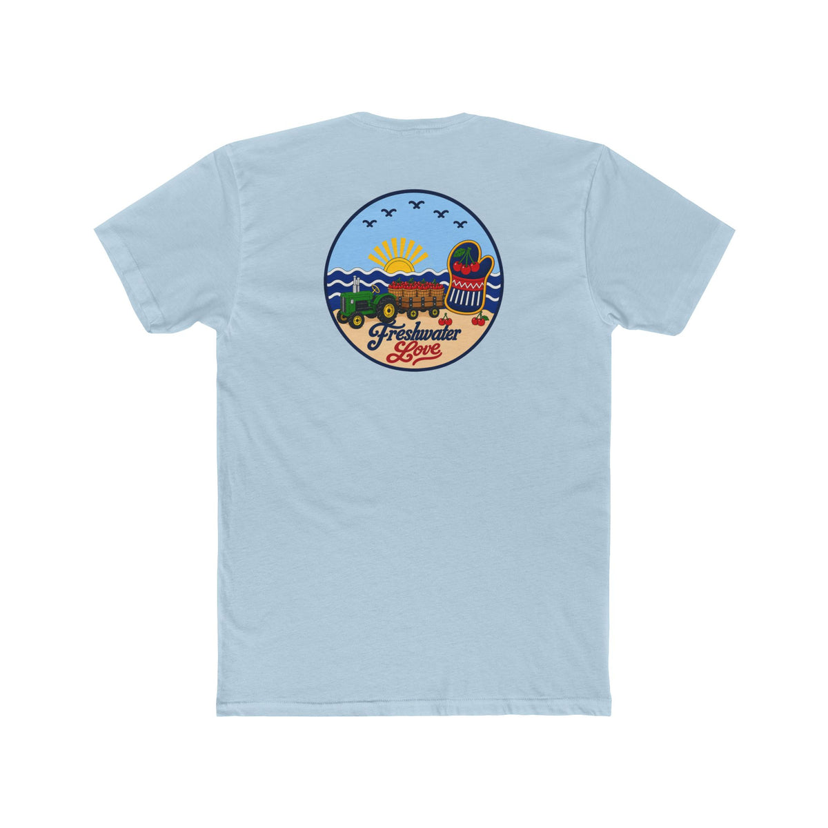 Cherry Harvest Tractor & Wagon Logo Tee — Front & Back