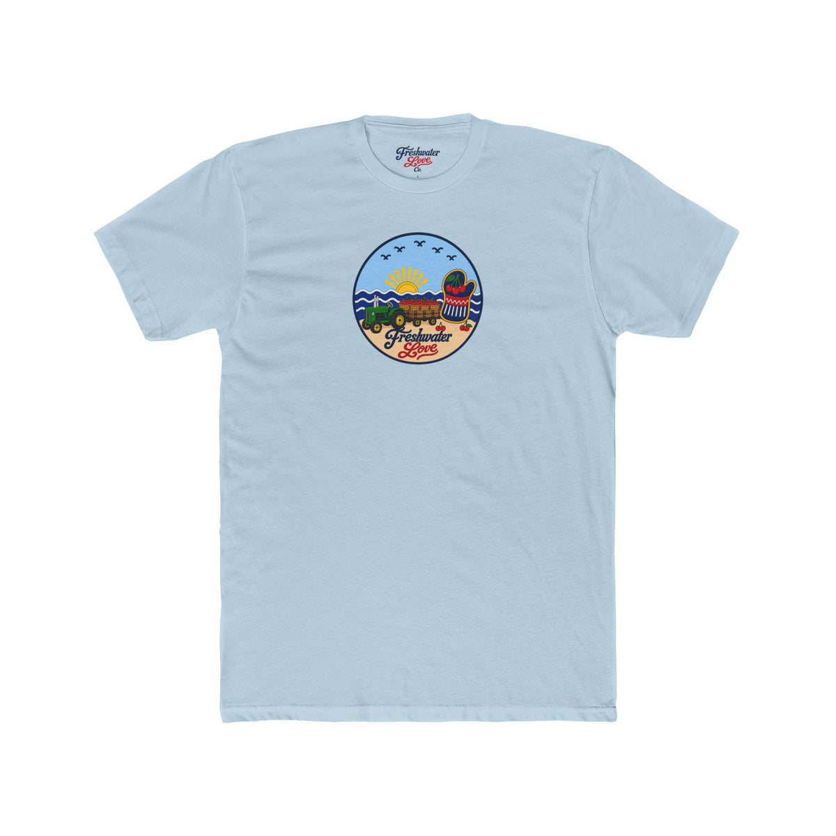 Cherry Harvest Tractor & Wagon Graphic Crew Tee