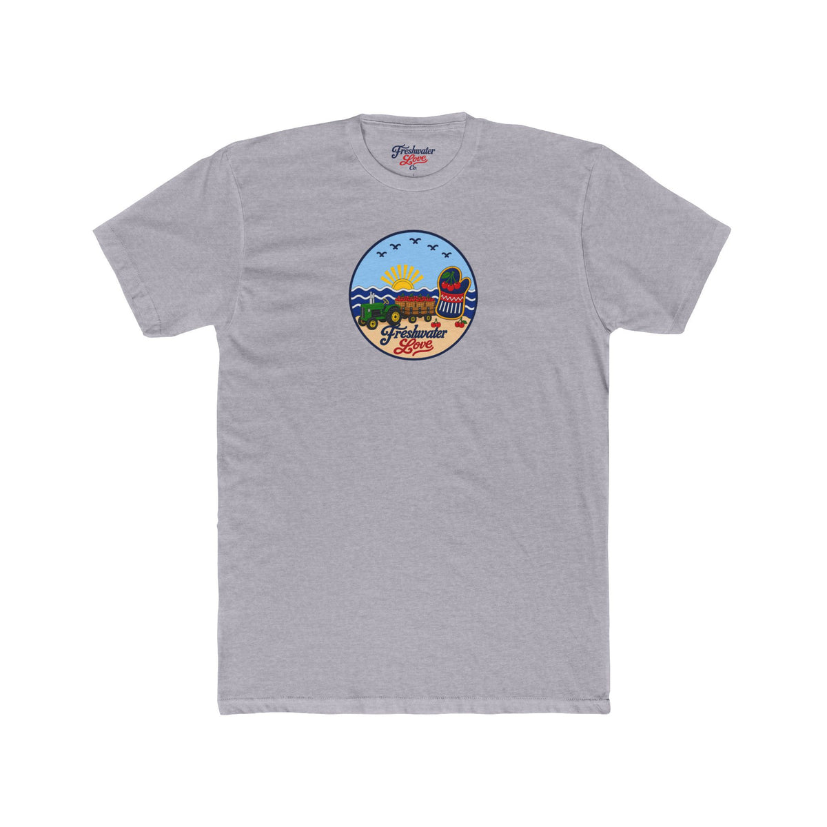 Cherry Harvest Tractor & Wagon Graphic Crew Tee