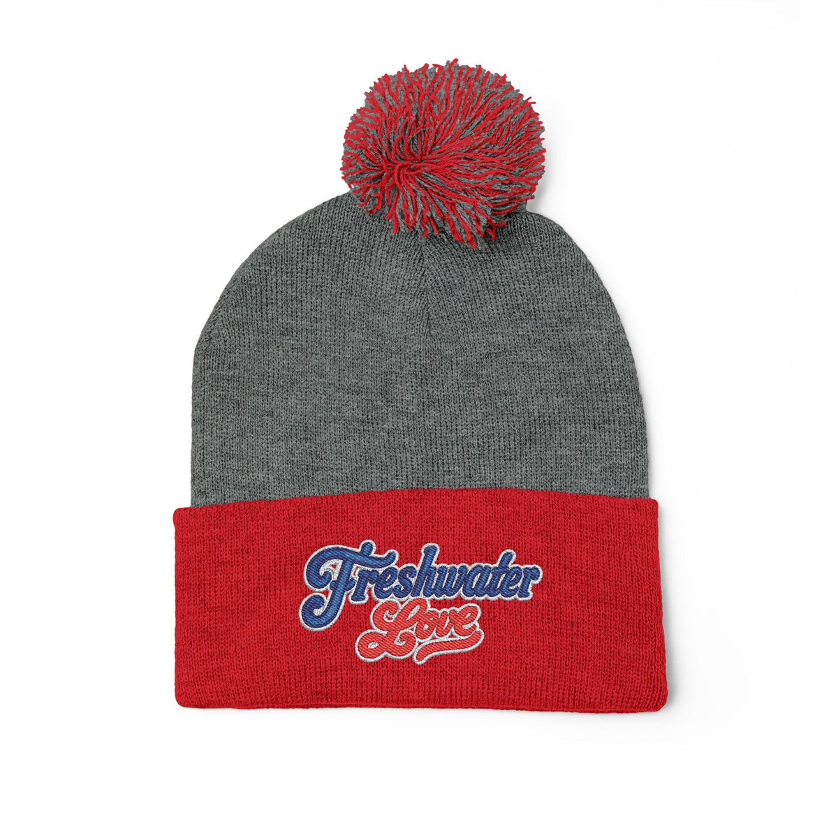 Signature Script Embroidered Pom-Pom Knit Cap