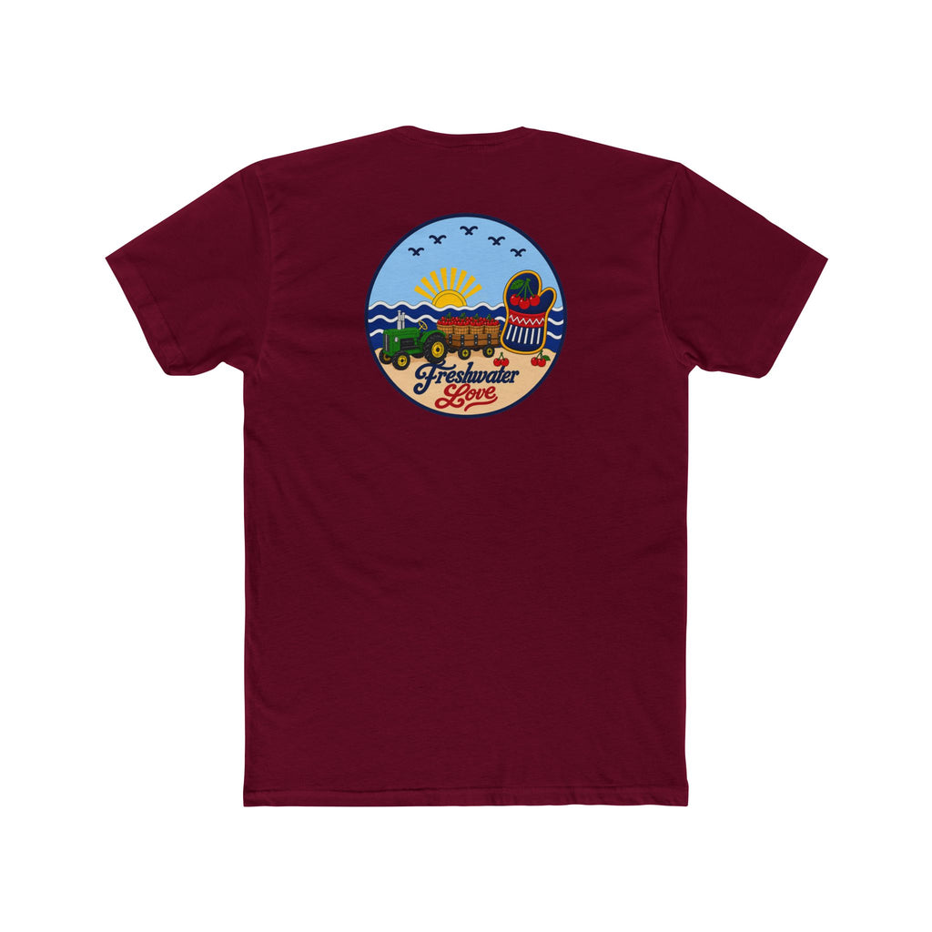 Cherry Harvest Tractor & Wagon Logo Tee — Front & Back
