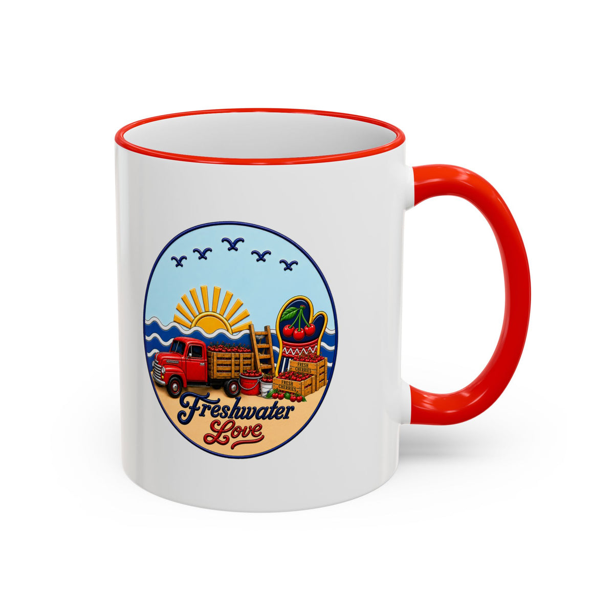 Cherry Harvest Orchard Run Ceramic Mug — 11 oz