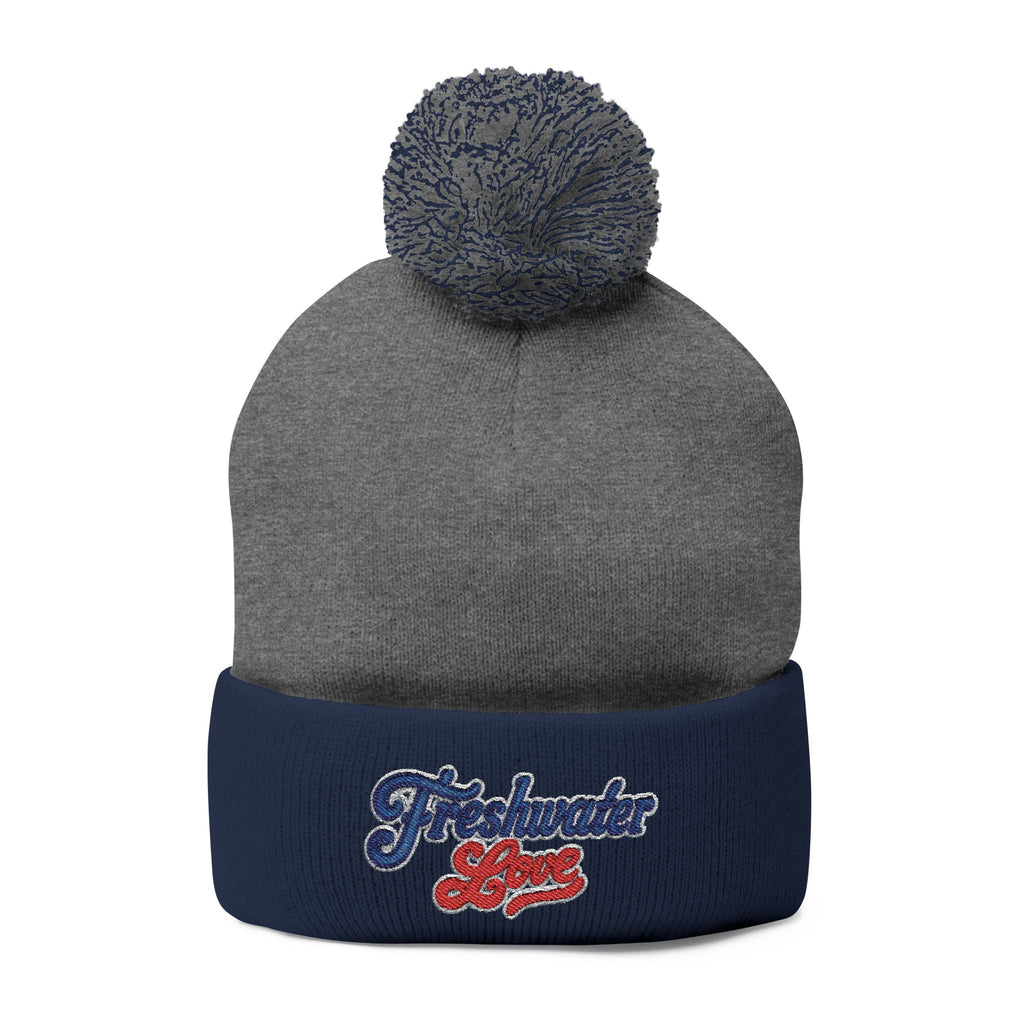 Signature Script Embroidered Pom-Pom Knit Cap