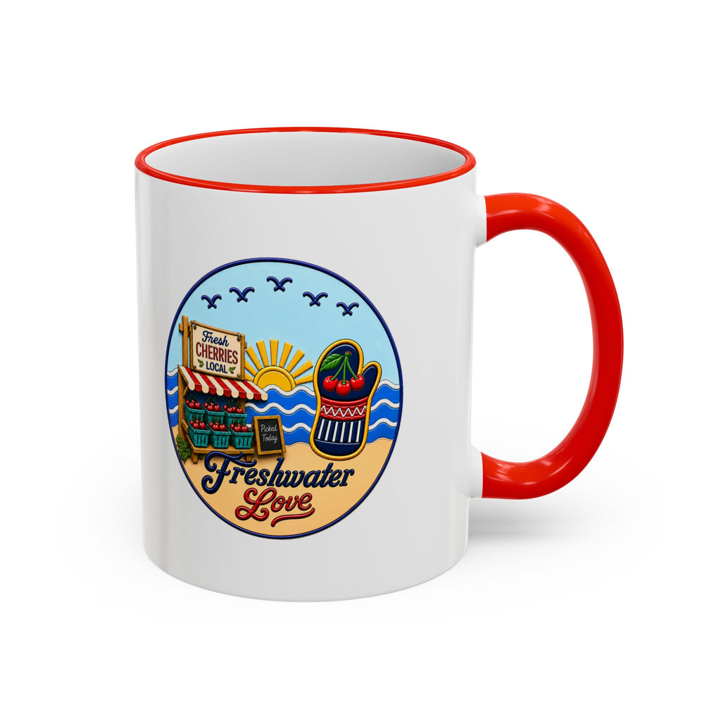 Cherry Harvest Farm Market Ceramic Mug — 11 oz