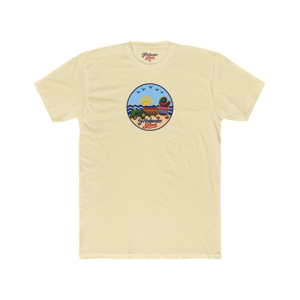 Cherry Harvest Tractor & Wagon Graphic Crew Tee