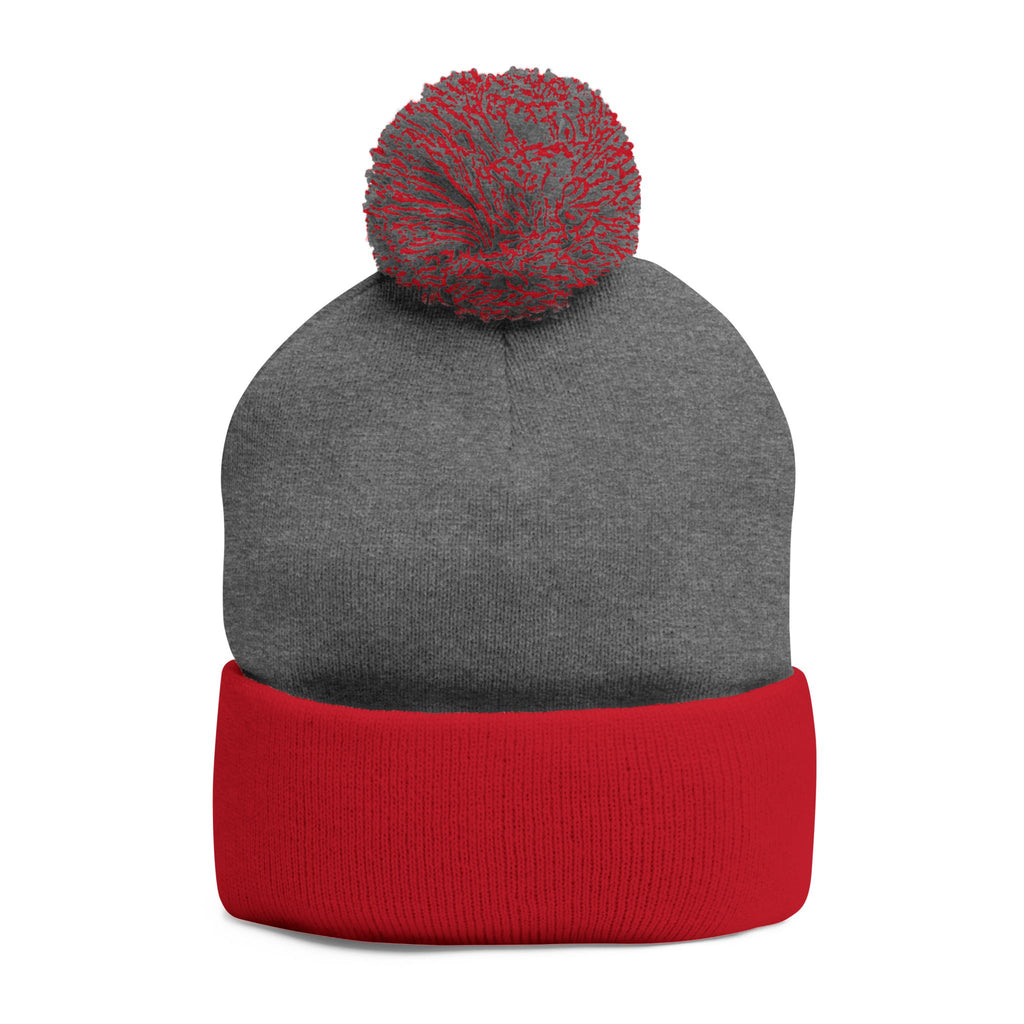 Signature Script Embroidered Pom-Pom Knit Cap