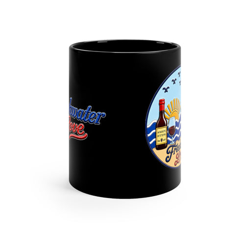 Cellar & Vine Black Ceramic Mug — 11 oz