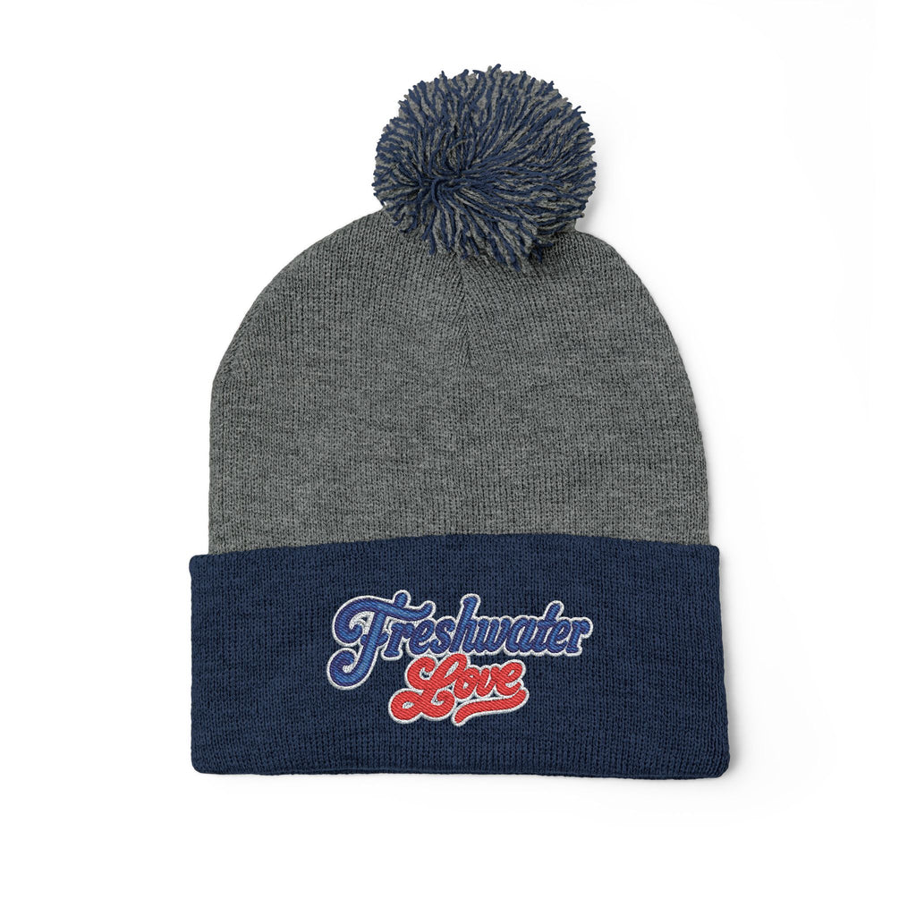 Signature Script Embroidered Pom-Pom Knit Cap