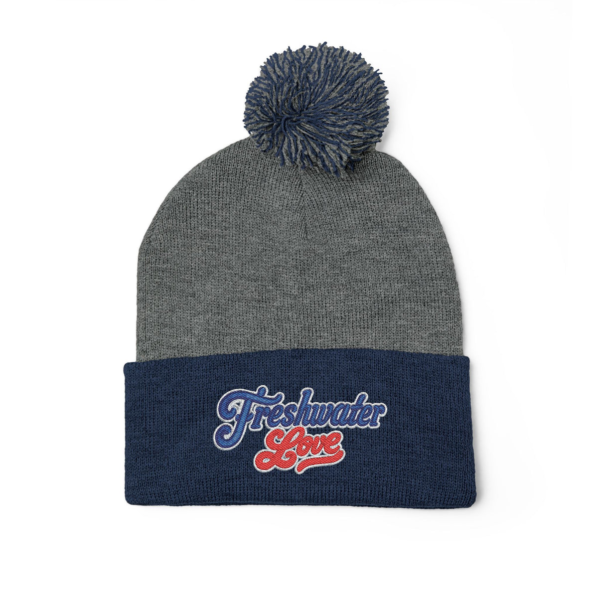 Signature Script Embroidered Pom-Pom Knit Cap