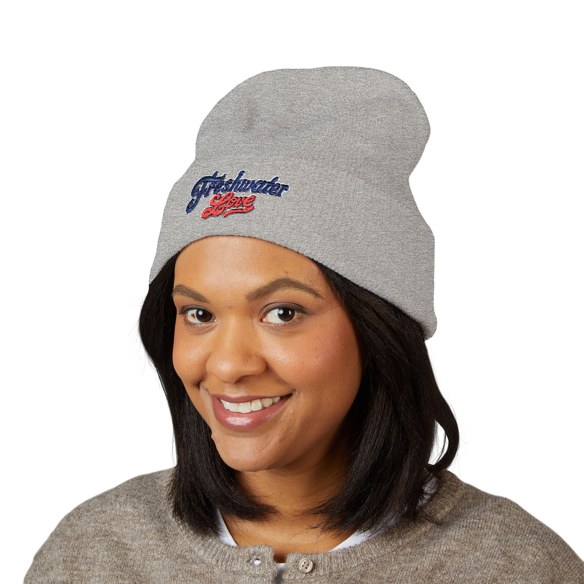 Signature Script Embroidered Cuffed Beanie