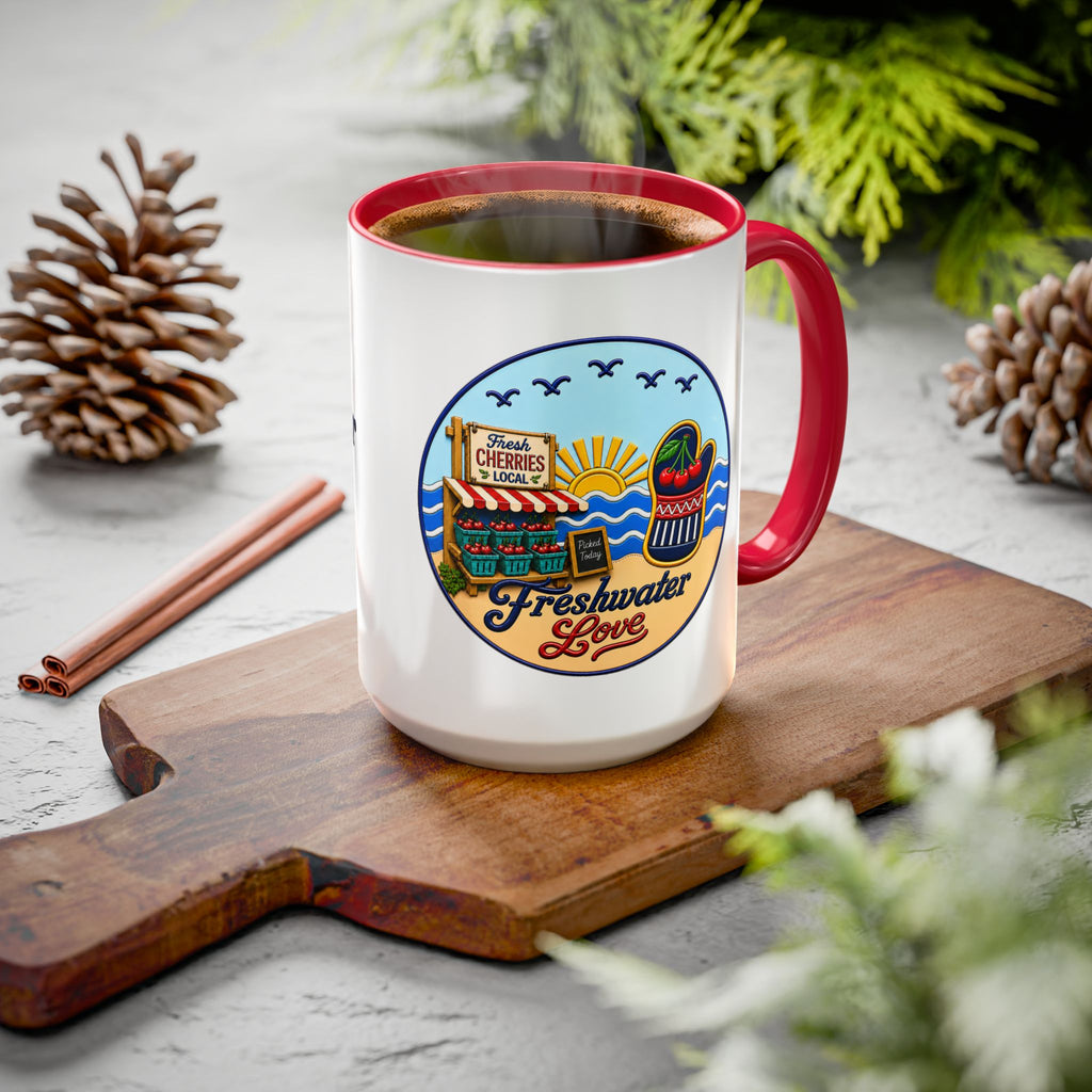 Cherry Harvest Farm Market Ceramic Mug — 15 oz