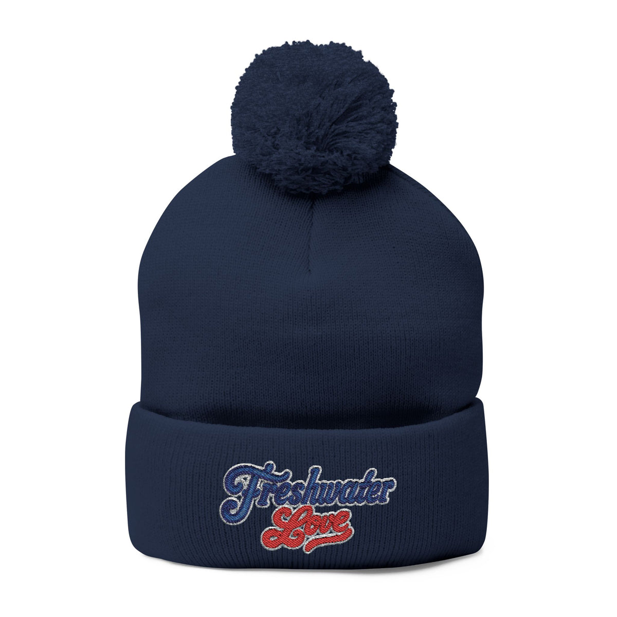 Signature Script Embroidered Pom-Pom Knit Cap