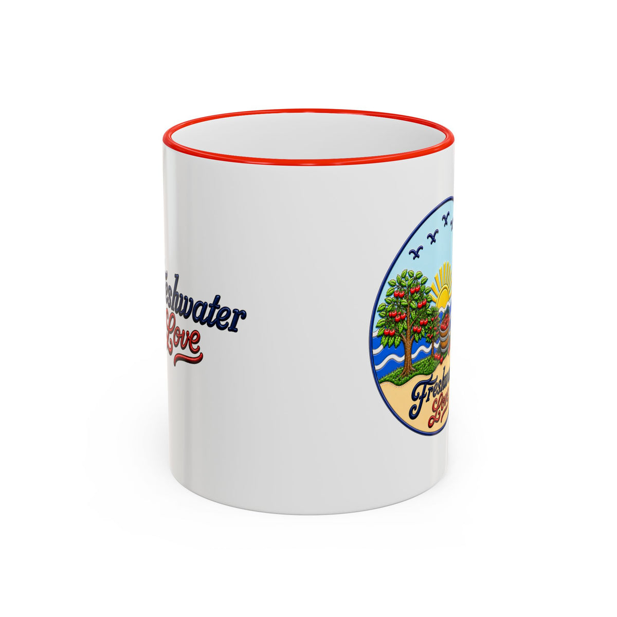 Cherry Harvest Morning Orchard Ceramic Mug — 11 oz