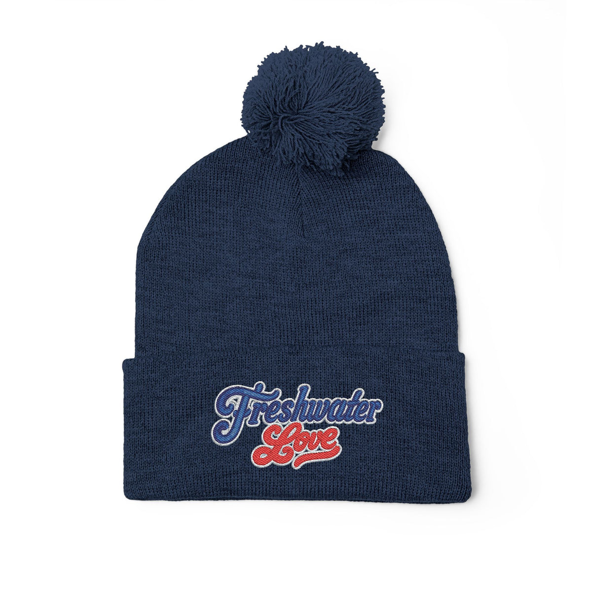 Signature Script Embroidered Pom-Pom Knit Cap