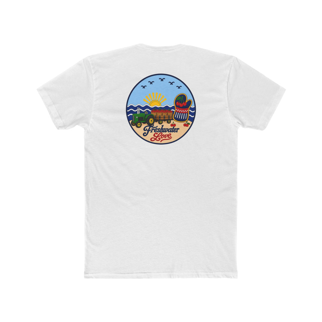 Cherry Harvest Tractor & Wagon Logo Tee — Front & Back
