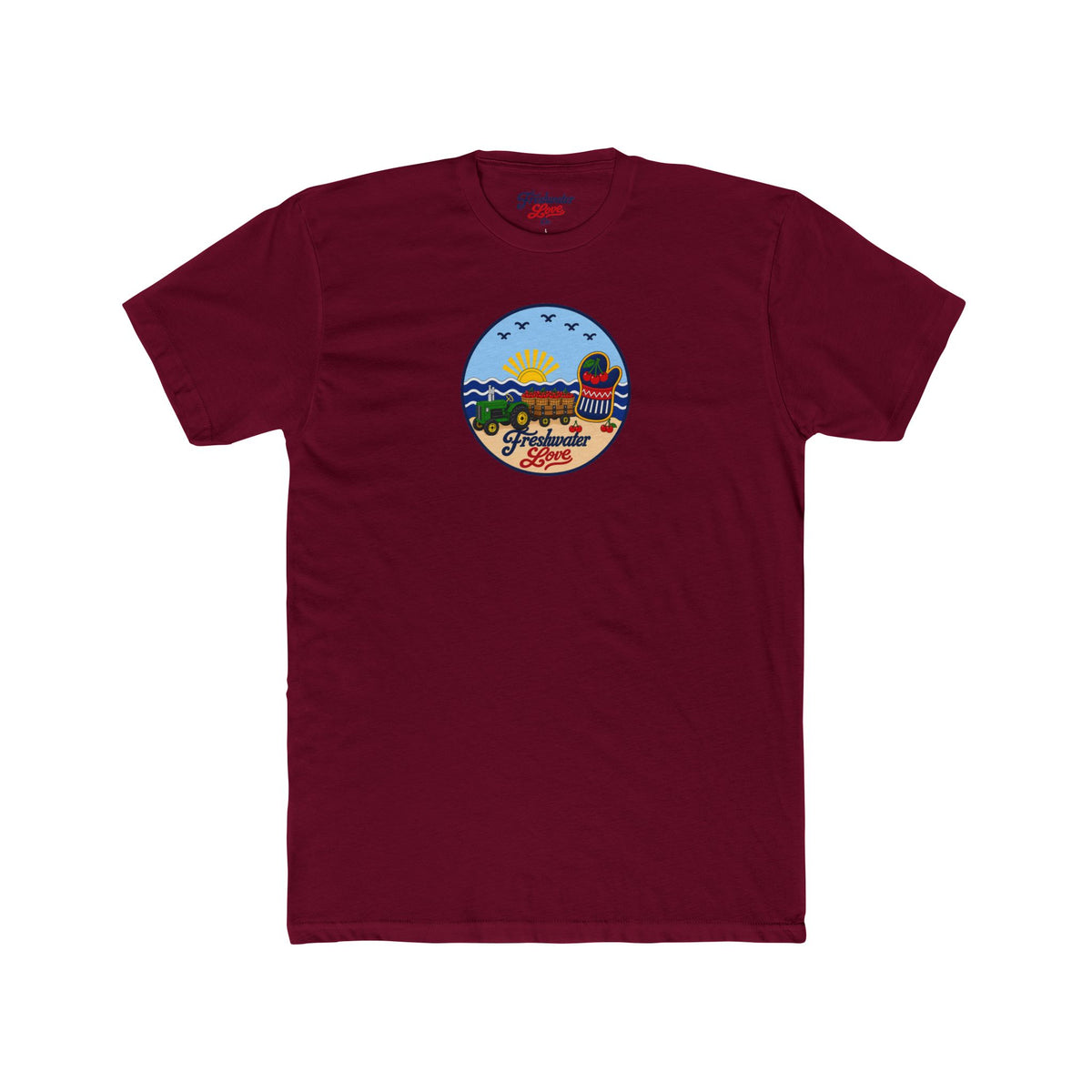Cherry Harvest Tractor & Wagon Graphic Crew Tee