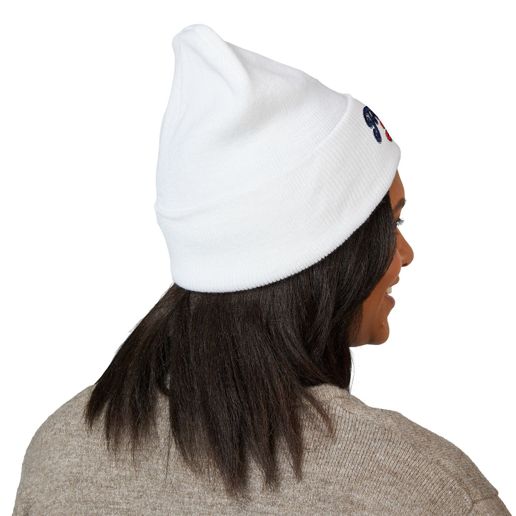Signature Script Embroidered Cuffed Beanie